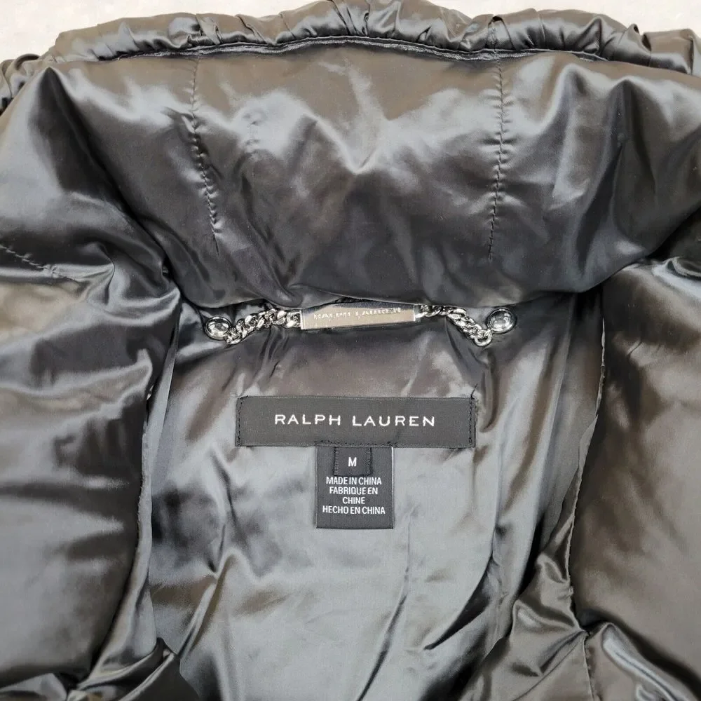 Ralph Lauren Black Label Jacket‎ Womens Medium Puffer Coat Down Feather Quilted